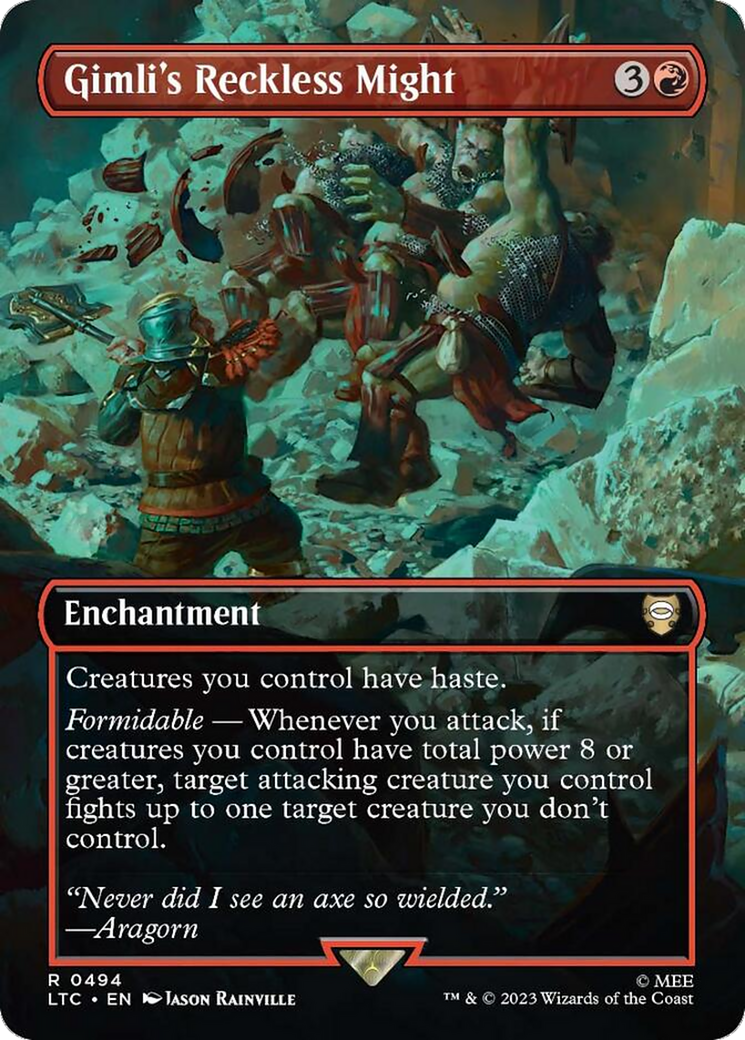 Gimli's Reckless Might (Borderless) [The Lord of the Rings: Tales of Middle-Earth Commander] - Magic: The Gathering - Card Brawlers | Quebec | Canada |
