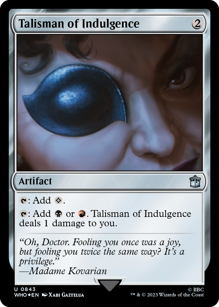 Talisman of Indulgence (Surge Foil) [Doctor Who] - Magic: The Gathering - Card Brawlers | Quebec | Canada |