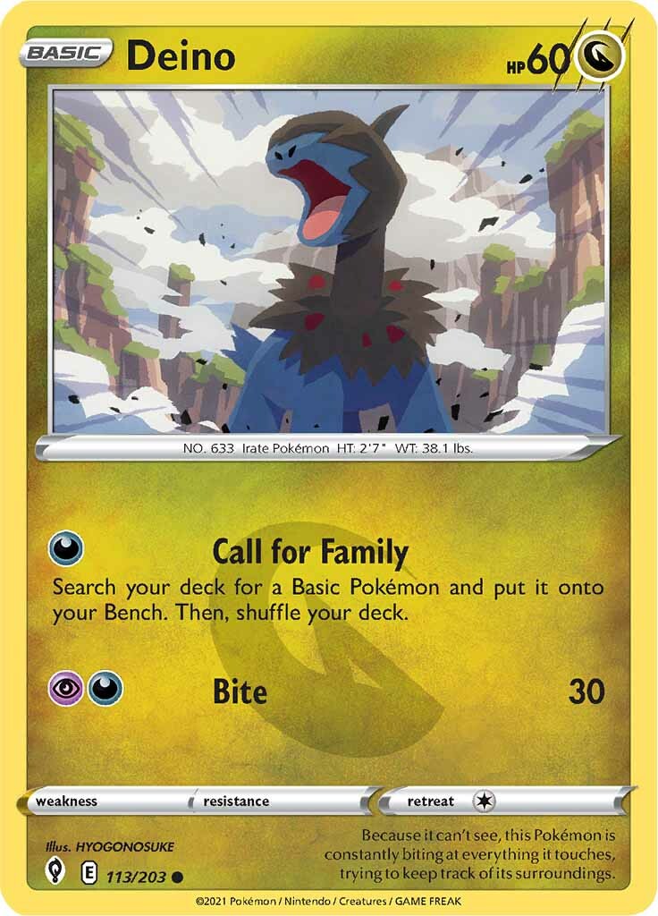 Deino (113/203) [Sword & Shield: Evolving Skies] - Pokémon - Card Brawlers | Quebec | Canada |