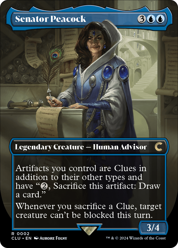 Senator Peacock (Borderless) [Ravnica: Clue Edition] - Magic: The Gathering - Card Brawlers | Quebec | Canada |