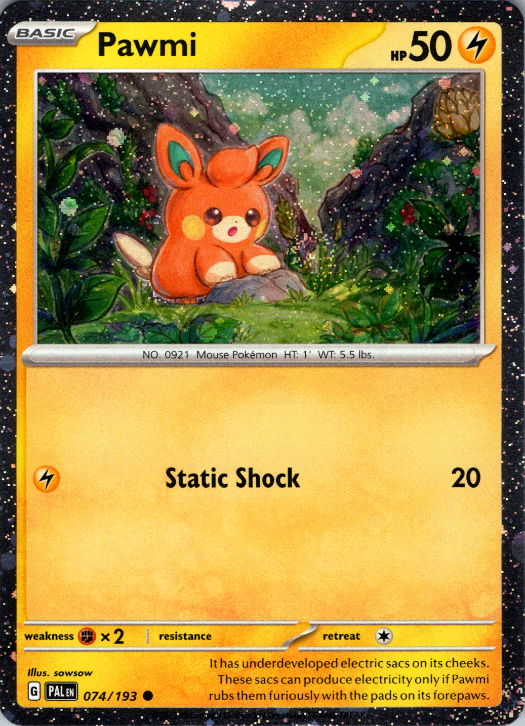 Pawmi (074/193) (Cosmo Foil) [Scarlet & Violet: Paldea Evolved] - Pokémon - Card Brawlers | Quebec | Canada |