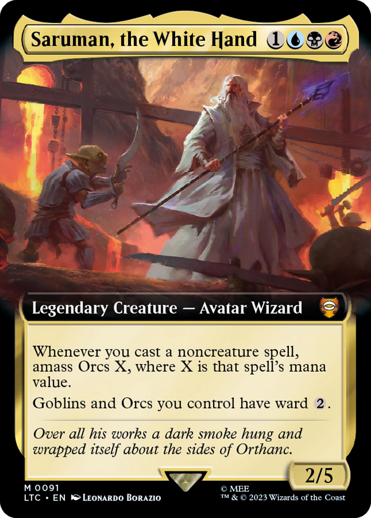 Saruman, the White Hand (Extended Art) [The Lord of the Rings: Tales of Middle-Earth Commander] - Magic: The Gathering - Card Brawlers | Quebec | Canada |