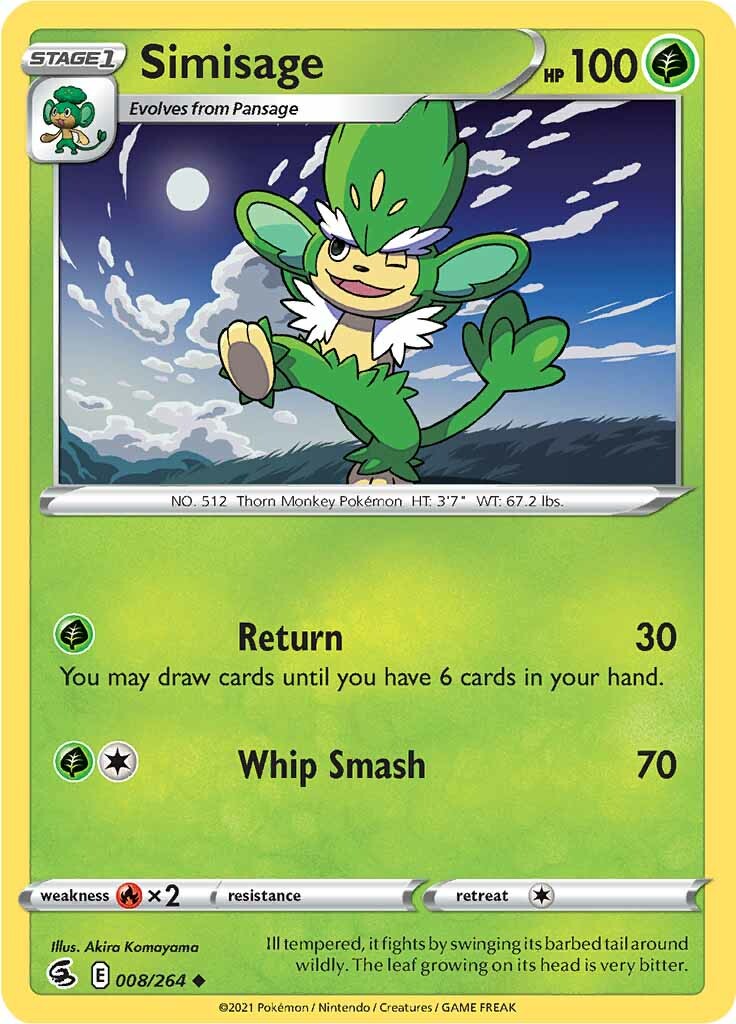 Simisage (008/264) [Sword & Shield: Fusion Strike] - Pokémon - Card Brawlers | Quebec | Canada |
