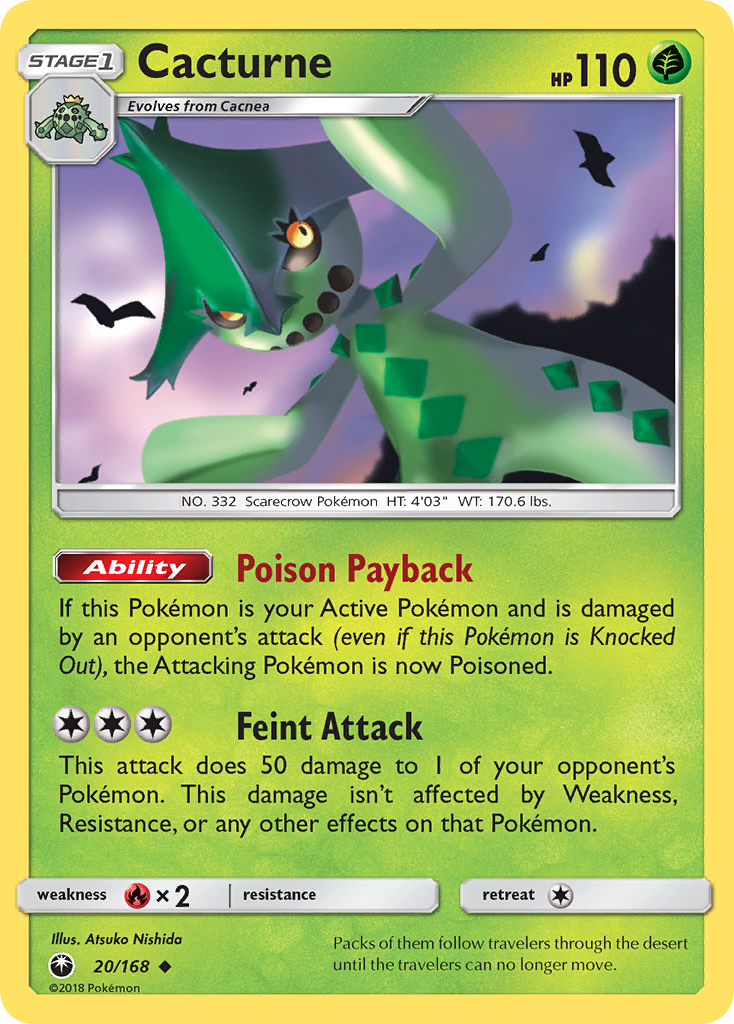 Cacturne (20/168) [Sun & Moon: Celestial Storm] - Pokémon - Card Brawlers | Quebec | Canada |