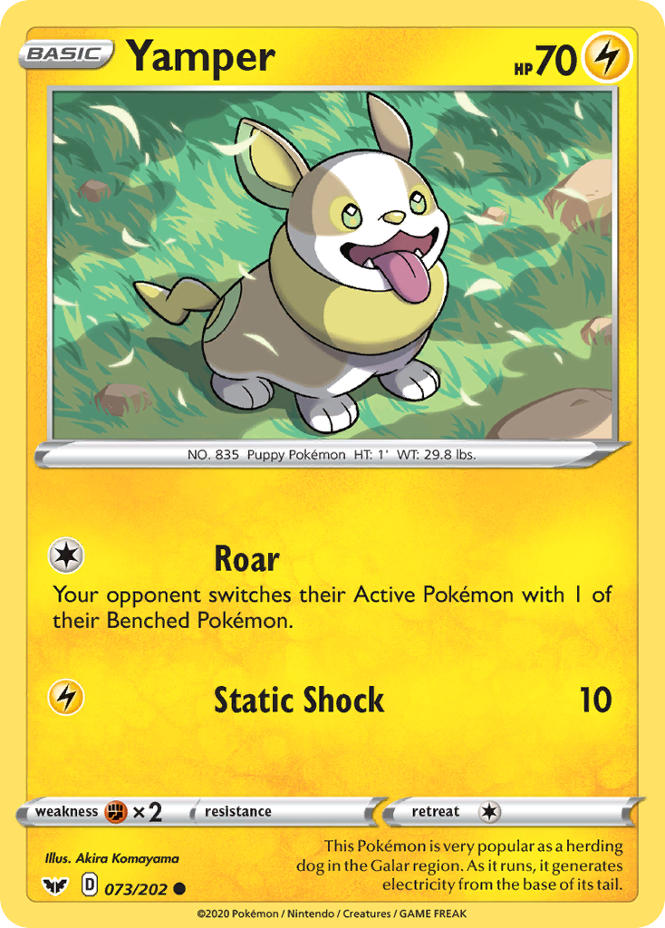 Yamper (073/202) [Sword & Shield: Base Set] - Pokémon - Card Brawlers | Quebec | Canada |