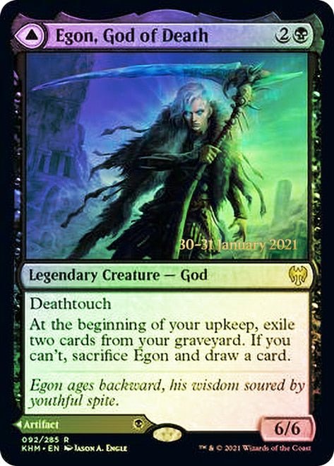 Egon, God of Death // Throne of Death [Kaldheim Prerelease Promos] - Card Brawlers