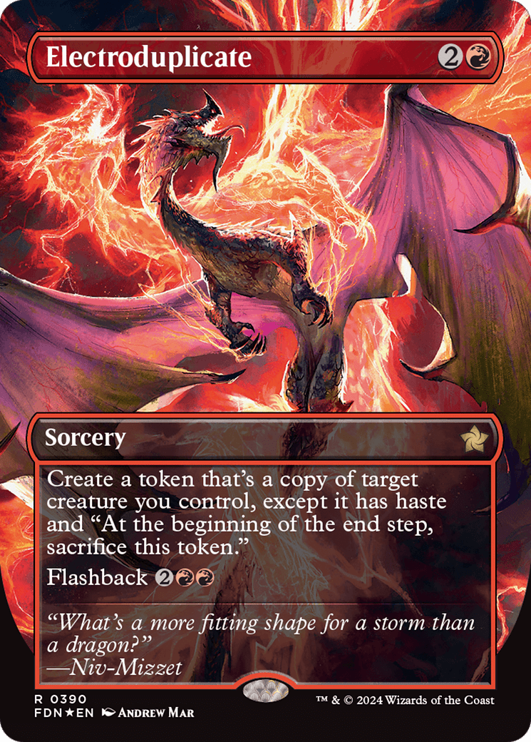Electroduplicate (Borderless) (Mana Foil) [Foundations] - Card Brawlers