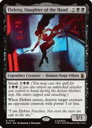 Elektra, Daughter of the Hand (MSH-097) - Marvel Super Heroes Foil - Card Brawlers