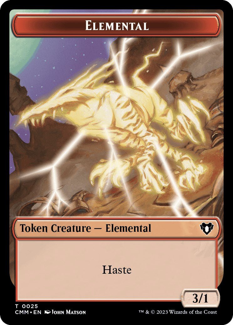 Elemental (0025) // Saproling Double - Sided Token [Commander Masters Tokens] - Card Brawlers