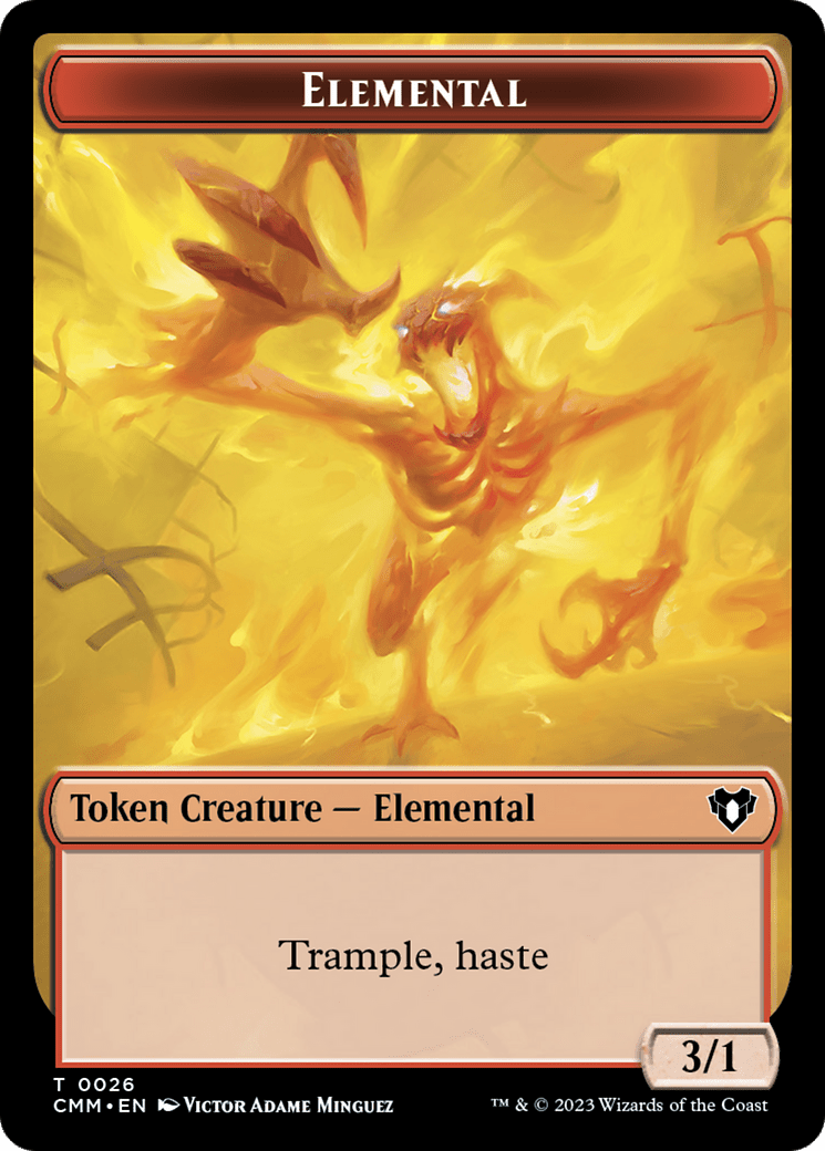 Elemental (0026) // Kor Soldier Double - Sided Token [Commander Masters Tokens] - Card Brawlers