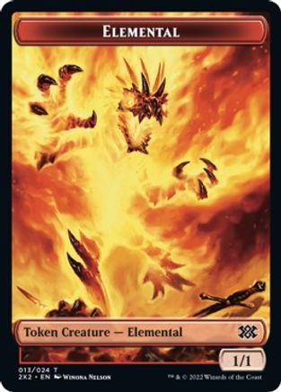 Elemental // Aven Initiate Double-Sided Token (2X2-13 // 4) - Double Masters 2022 Foil - Card Brawlers