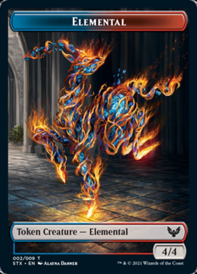 Elemental // Treasure Double - Sided Token [Strixhaven: School of Mages Tokens] - Card Brawlers
