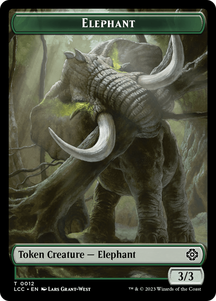 Elephant // Dinosaur (0010) Double - Sided Token [The Lost Caverns of Ixalan Commander Tokens] - Card Brawlers