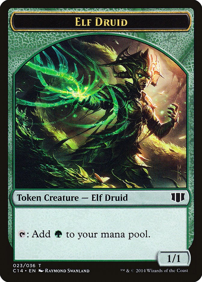 Elf Druid // Beast (020/036) Double - Sided Token [Commander 2014 Tokens] - Card Brawlers