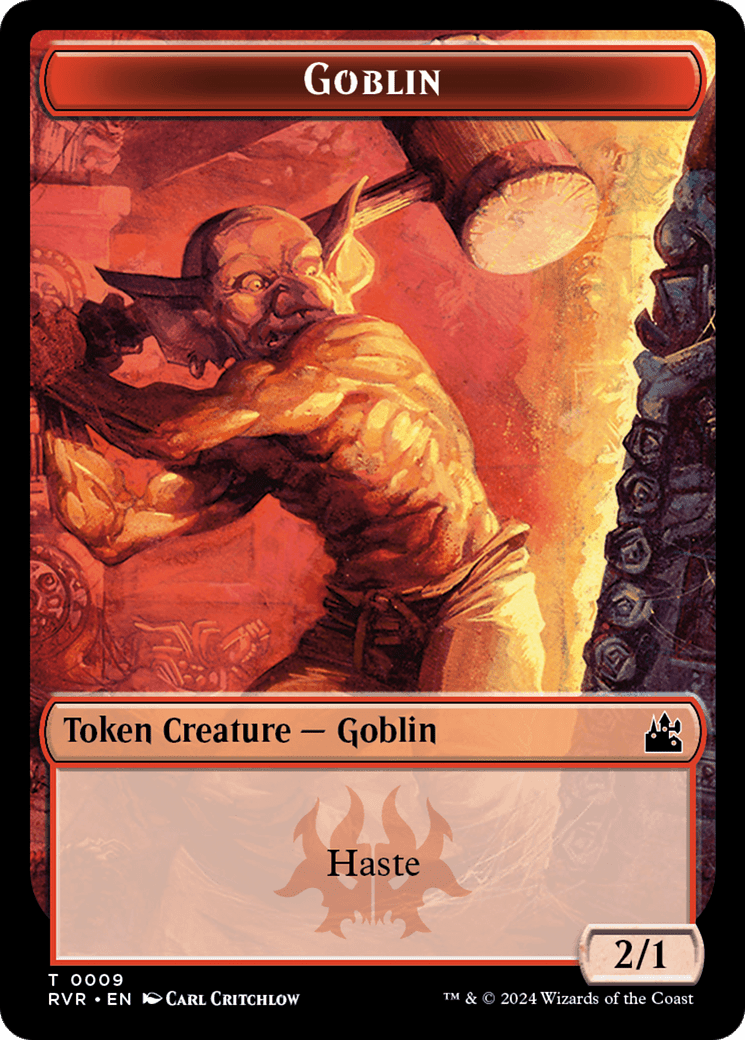 Elf Knight // Goblin (0009) Double - Sided Token [Ravnica Remastered Tokens] - Card Brawlers
