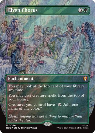 Elven Chorus (Borderless) (Surge Foil) (HOC-066) - The Hobbit: Eternal-Legal Foil - Card Brawlers
