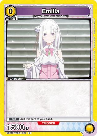Emilia (022) (UE24BT/REZ-1-022) - UE24BT ReZERO Starting Life in Another World - Card Brawlers