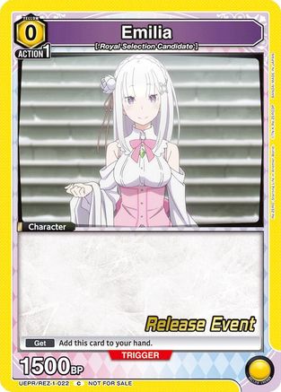 Emilia (022) (UEPR/REZ-1-022) - UE24BT ReZERO Starting Life in Another World Release Event Cards - Card Brawlers