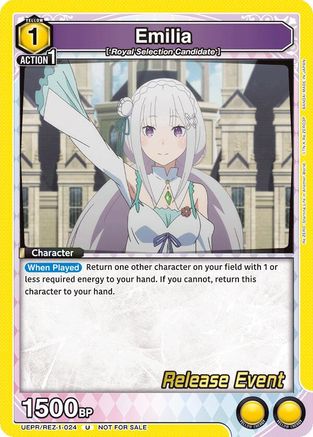 Emilia (024) (UEPR/REZ-1-024) - UE24BT ReZERO Starting Life in Another World Release Event Cards - Card Brawlers