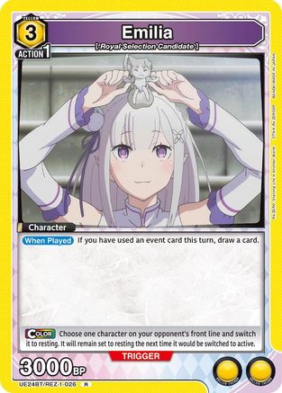 Emilia (026) (UE24BT/REZ-1-026) - UE24BT ReZERO Starting Life in Another World Foil - Card Brawlers