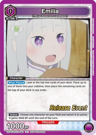 Emilia (083) (UEPR/REZ-1-083) - UE24BT ReZERO Starting Life in Another World Release Event Cards - Card Brawlers