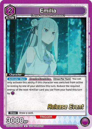 Emilia (085) (UEPR/REZ-1-085) - UE24BT ReZERO Starting Life in Another World Release Event Cards - Card Brawlers