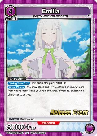 Emilia (087) (UEPR/REZ-1-087) - UE24BT ReZERO Starting Life in Another World Release Event Cards - Card Brawlers