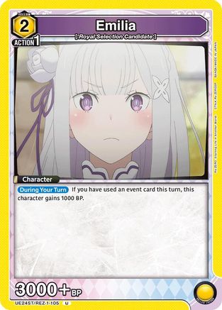 Emilia (105) (UE24ST/REZ-1-105) - UE24ST ReZERO Starting Life in Another World Starter Deck - Card Brawlers