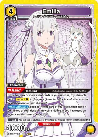 Emilia (106) (UE24ST/REZ-1-106) - UE24ST ReZERO Starting Life in Another World Starter Deck Foil - Card Brawlers