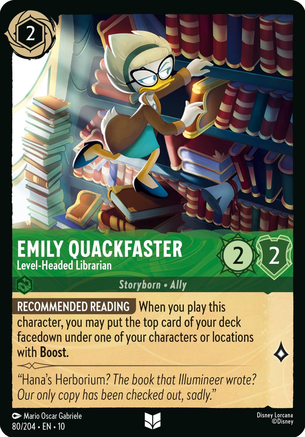 Emily Quackfaster - Level - Headed Librarian (80/204) [Whispers in the Well] - Card Brawlers