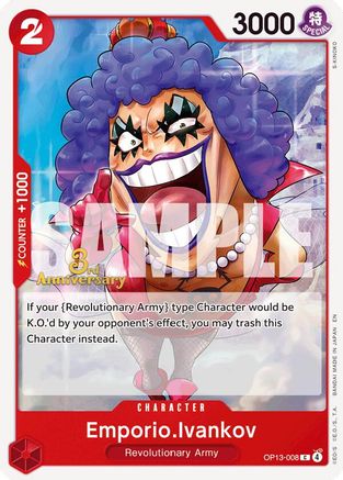 Emporio.Ivankov (OP13-008) - Carrying On His Will: 3rd Anniversary Tournament Cards - Card Brawlers