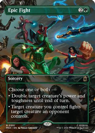 Epic Fight (Borderless) (MSH-351) - Marvel Super Heroes Foil - Card Brawlers