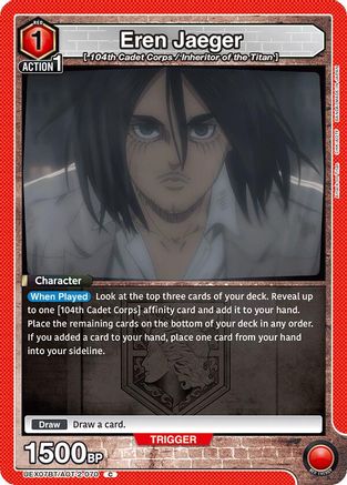 Eren Jaeger (070) (UEX07BT/AOT-2-070) - UEX07BT Attack on Titan Vol 2 - Card Brawlers