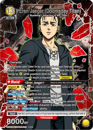 Eren Jaeger (Doomsday Titan) (Box Topper Silver Foil) (UEX07BT/AOT-2-022) - UEX07BT Attack on Titan Vol 2 Foil - Card Brawlers