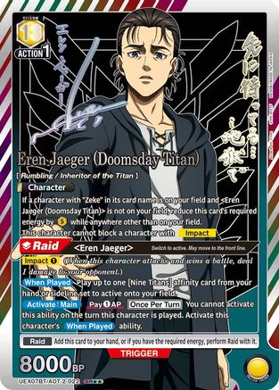 Eren Jaeger (Doomsday Titan) (SR**) (UEX07BT/AOT-2-022) - UEX07BT Attack on Titan Vol 2 Foil - Card Brawlers