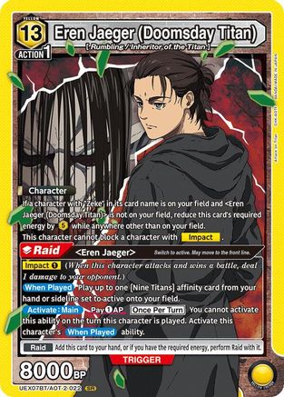 Eren Jaeger (Doomsday Titan) (UEX07BT/AOT-2-022) - UEX07BT Attack on Titan Vol 2 Foil - Card Brawlers