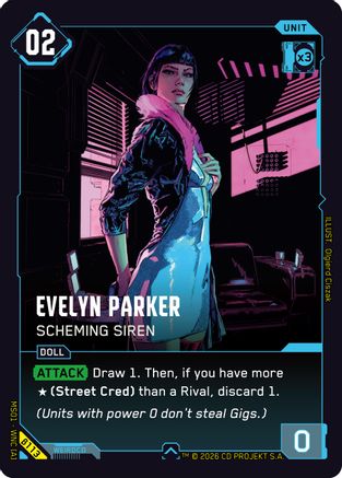 Evelyn Parker - Scheming Siren (B113) - Welcome to Night City Beta - Card Brawlers
