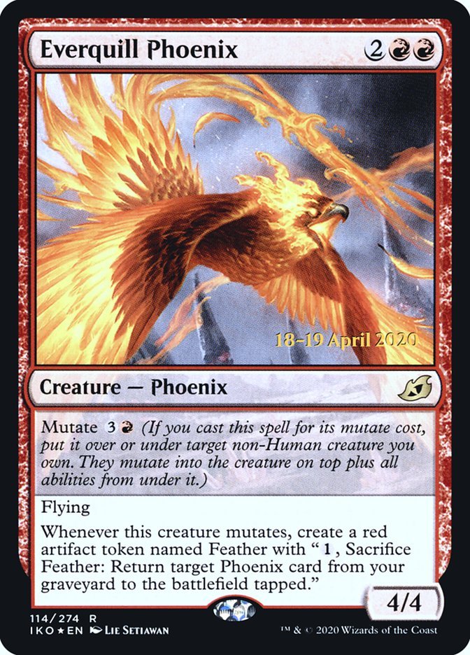 Everquill Phoenix [Ikoria: Lair of Behemoths Prerelease Promos] - Card Brawlers