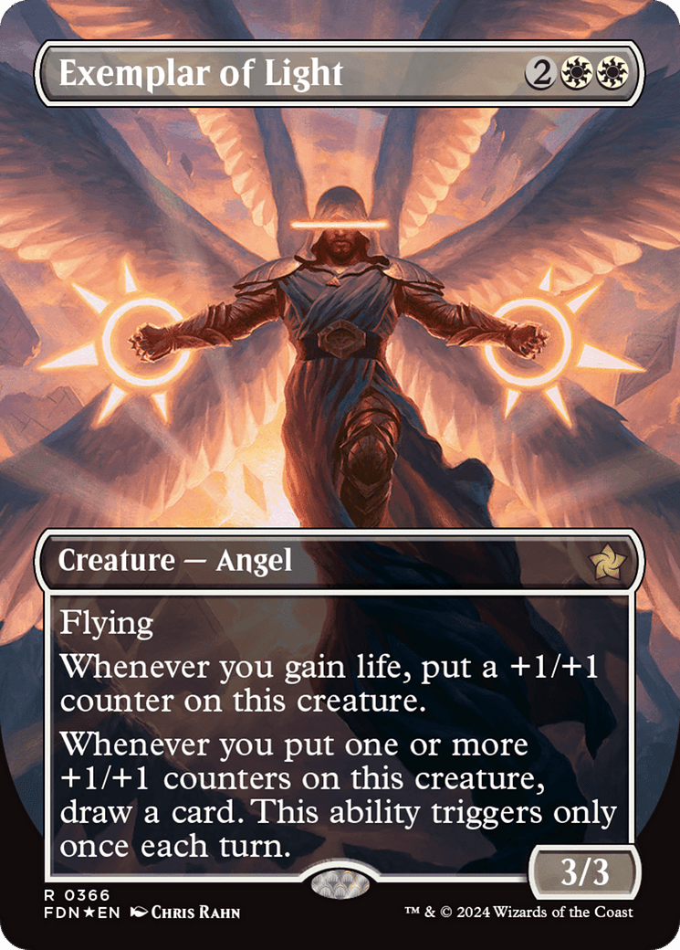 Exemplar of Light (Borderless) (Mana Foil) [Foundations] - Card Brawlers