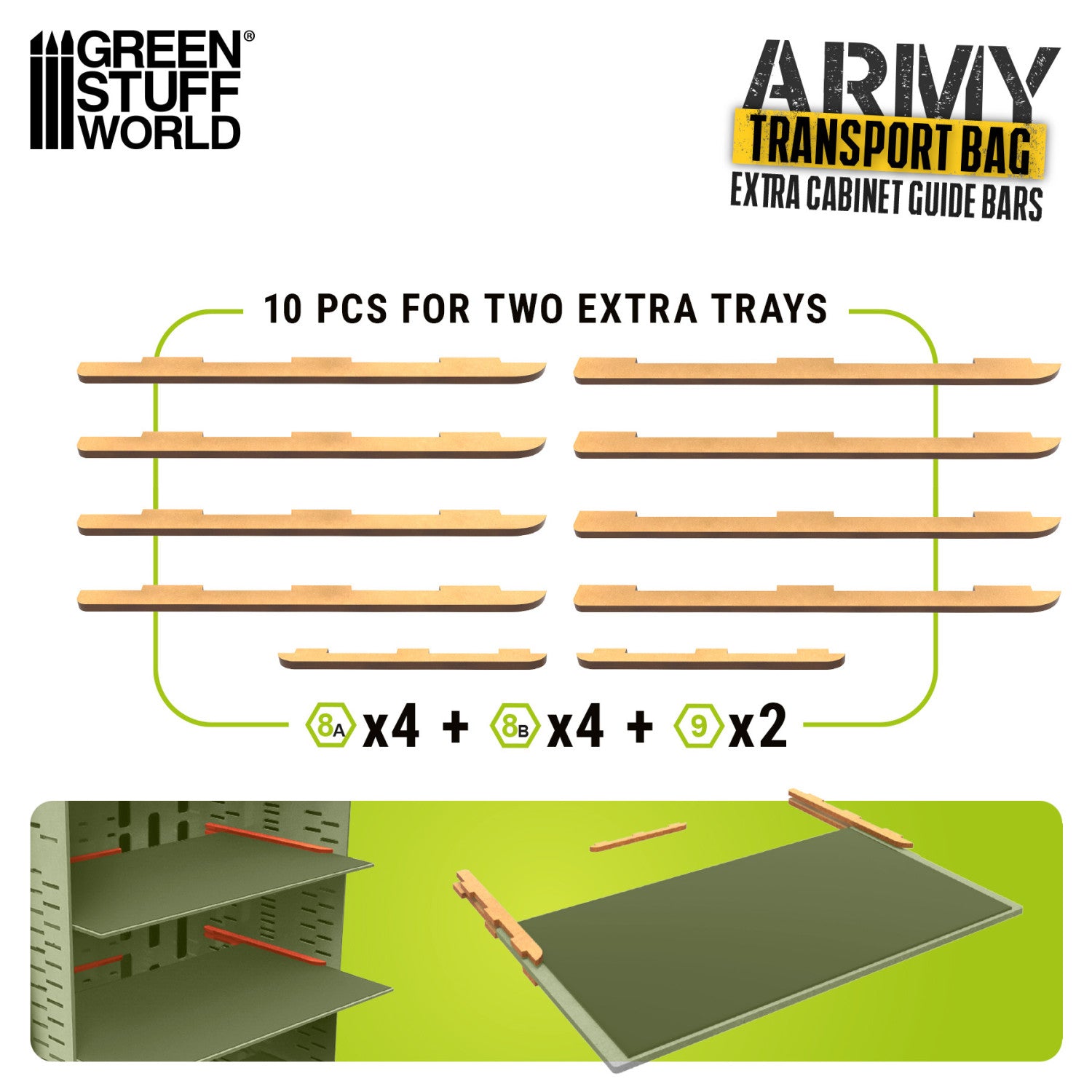 Green Stuff World - Extra rails for Miniatures Carrying Case - Green Stuff World - Card Brawlers | Quebec | Canada |