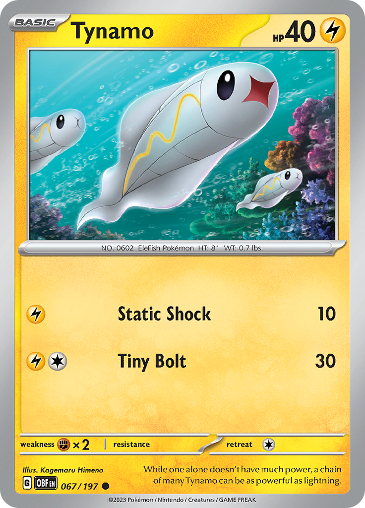 Tynamo (067/197) [Scarlet & Violet: Obsidian Flames] - Pokémon - Card Brawlers | Quebec | Canada |