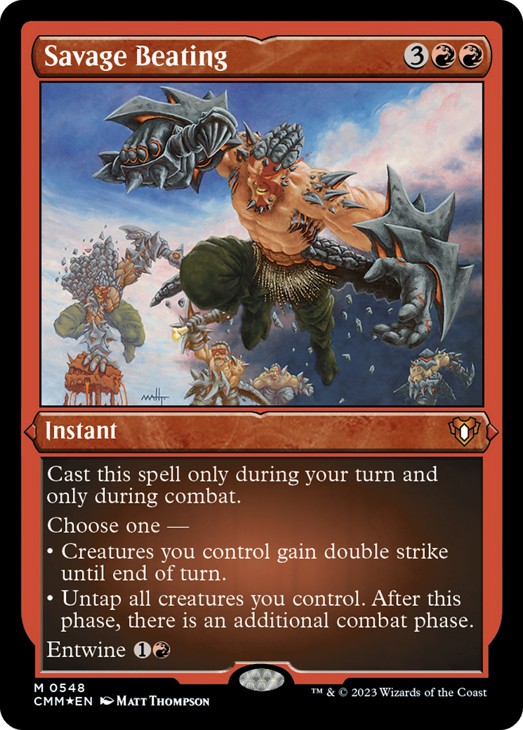 Savage Beating (Foil Etched) [Commander Masters] - Magic: The Gathering - Card Brawlers | Quebec | Canada |