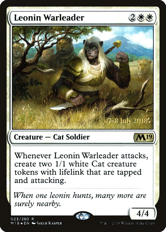 Leonin Warleader [Core Set 2019 Prerelease Promos] - Magic: The Gathering - Card Brawlers | Quebec | Canada |