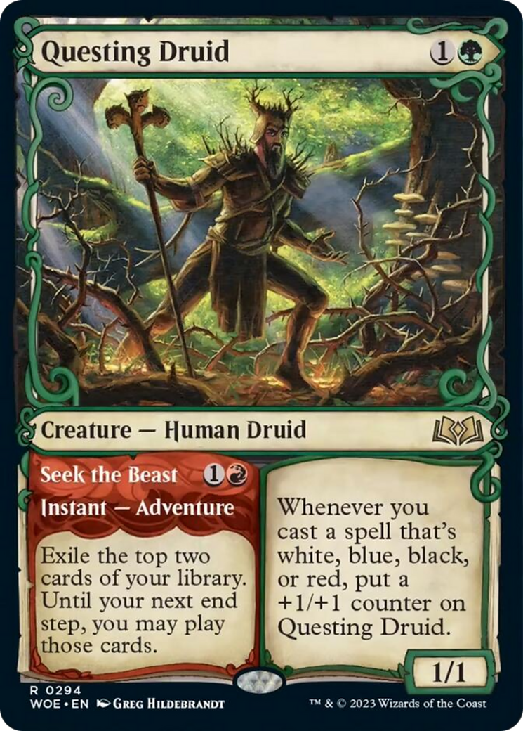 Questing Druid // Seek the Beast (Showcase) [Wilds of Eldraine] - Magic: The Gathering - Card Brawlers | Quebec | Canada |