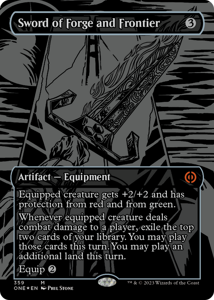 Sword of Forge and Frontier (Oil Slick Raised Foil) [Phyrexia: All Will Be One] - Magic: The Gathering - Card Brawlers | Quebec | Canada |