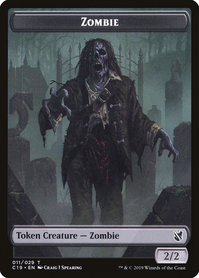 Zombie (010) // Zombie (011) Double-Sided Token [Commander 2019 Tokens] - Magic: The Gathering - Card Brawlers | Quebec | Canada |