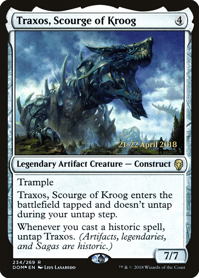 Traxos, Scourge of Kroog [Dominaria Prerelease Promos] - Magic: The Gathering - Card Brawlers | Quebec | Canada |