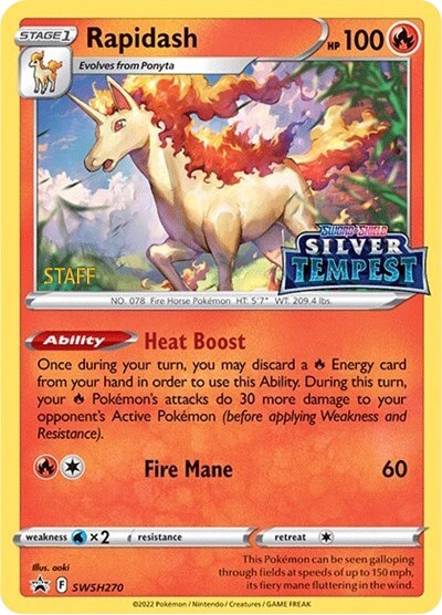 Rapidash (SWSH270) (Prerelease) (Staff) [Sword & Shield: Black Star Promos] - Pokémon - Card Brawlers | Quebec | Canada |