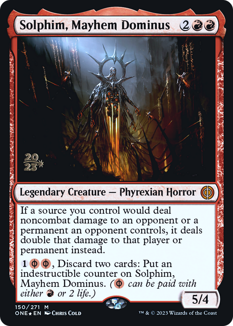 Solphim, Mayhem Dominus [Phyrexia: All Will Be One Prerelease Promos] - Magic: The Gathering - Card Brawlers | Quebec | Canada |