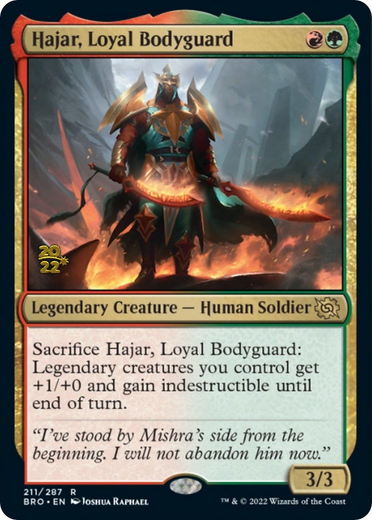 Hajar, Loyal Bodyguard [The Brothers' War Prerelease Promos] - Magic: The Gathering - Card Brawlers | Quebec | Canada |